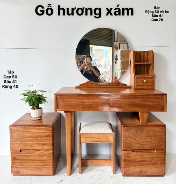 Bàn phấn gỗ hương xám MS08