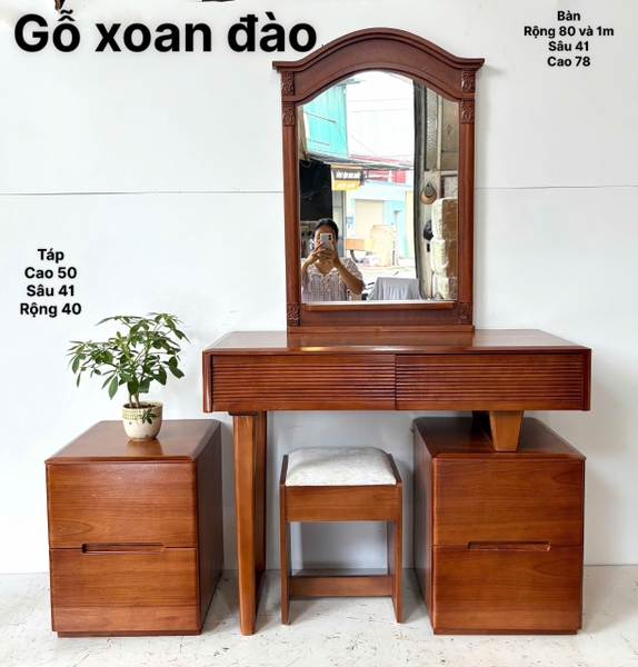 Bàn phấn gỗ xoan đào MS09