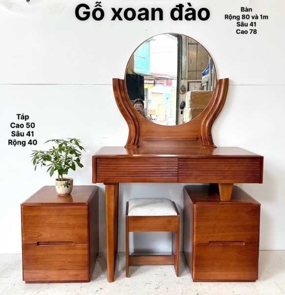 Bàn phấn gỗ xoan đào MS12