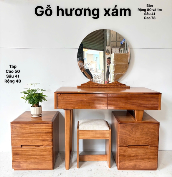 Bàn phấn gỗ hương xám MS07
