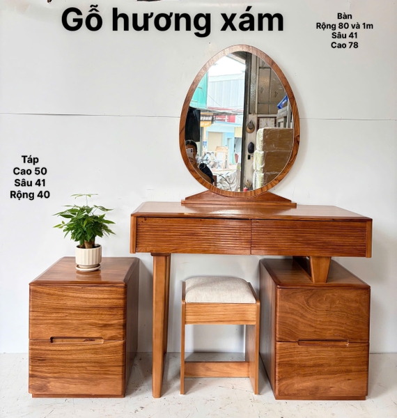 Bàn phấn gỗ hương xám MS06