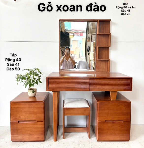 Bàn phấn gỗ xoan đào MS15