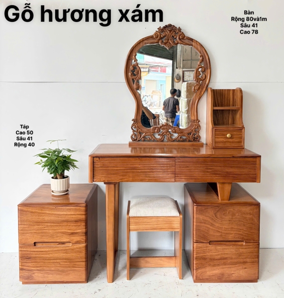 Bàn phấn gỗ hương xám MS19