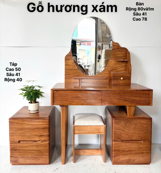 Bàn phấn gỗ hương xám MS14