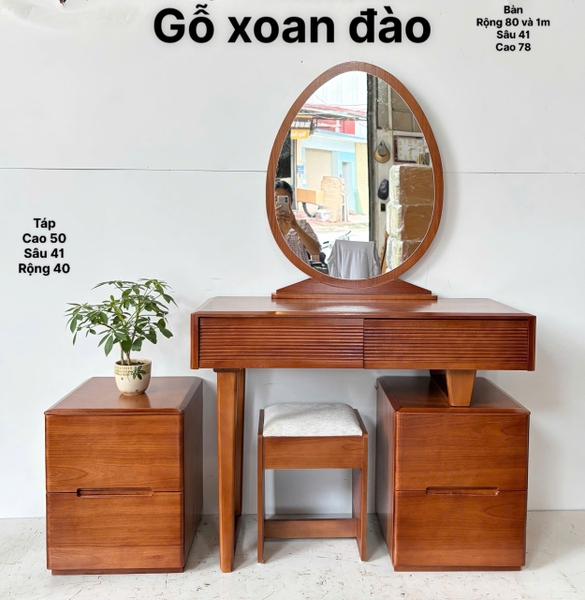 Bàn phấn gỗ xoan đào MS02
