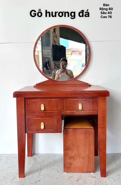 Bàn phấn gỗ hương đá MS09