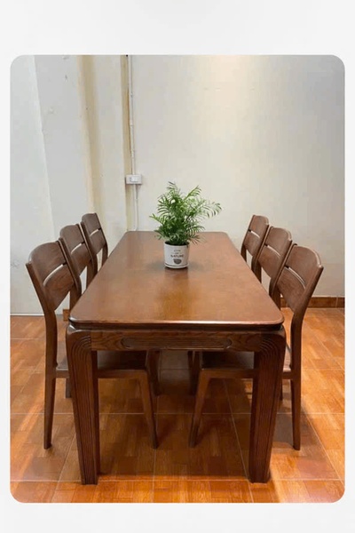 Bộ bàn ăn gỗ sồi kt 80x1m6 6 ghế MS152