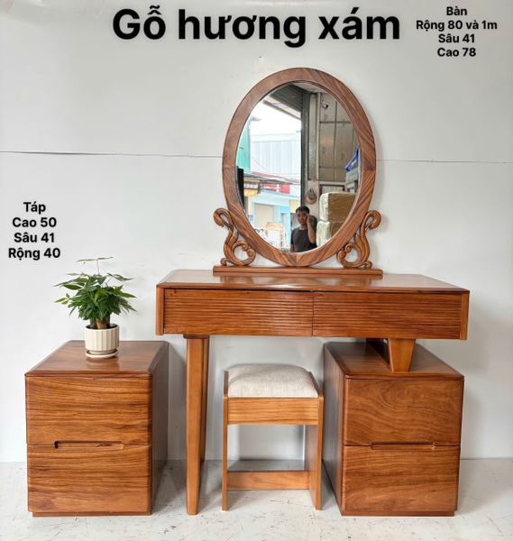 Bàn phấn gỗ hương xám MS04