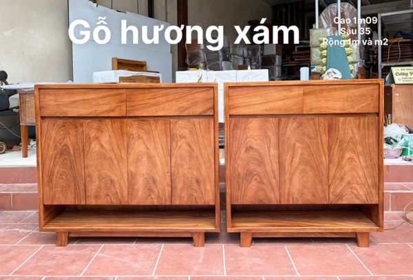 Tủ giày gỗ hương xám cao 1m09 sâu 35