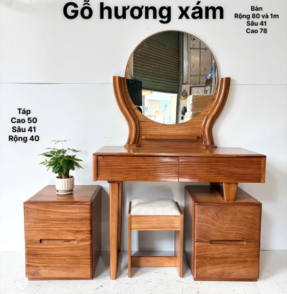 Bàn phấn gỗ hương xám MS09