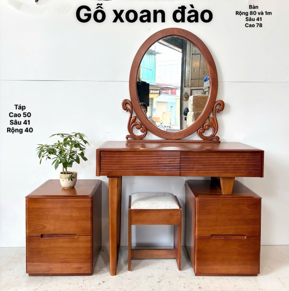 Bàn phấn gỗ xoan đào MS04