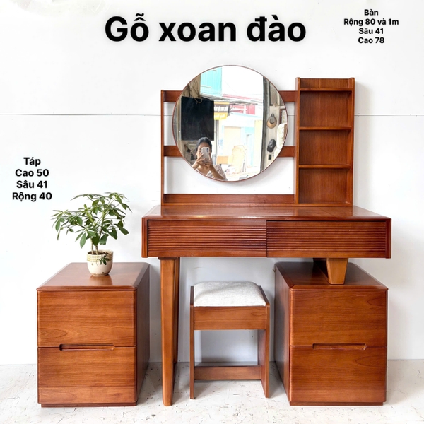Bàn phấn gỗ xoan đào MS01