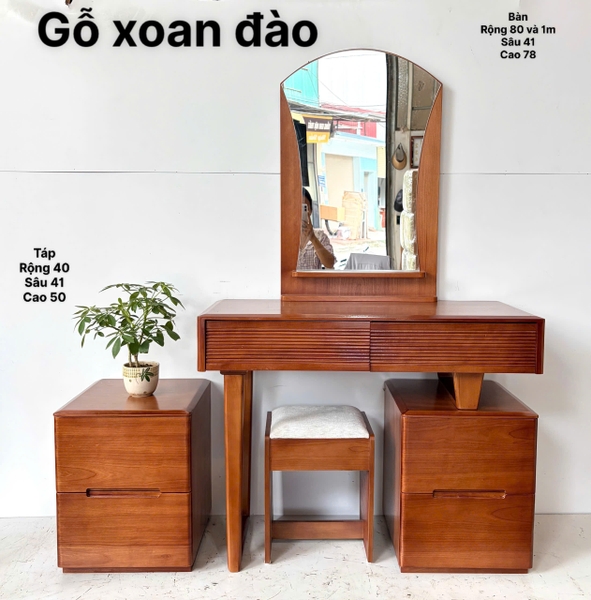 Bàn phấn gỗ xoan đào MS08