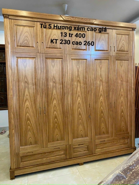 TỦ 5 CÁNH HƯƠNG XÁM MS 325