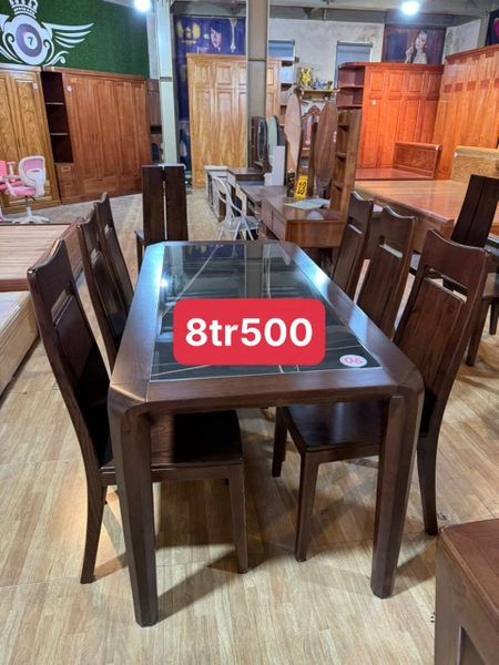 Bàn gỗ sồi kết hợp mặt đá KT 80*1m6 MS 317