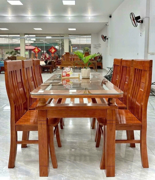 Bộ bàn ghế ăn gỗ sồi KT rộng 80 dài 1m60 Ms 395