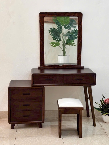 Bàn phấn gỗ mun phủ plywood KT 80 CM rút ra được 1m2 MS 409