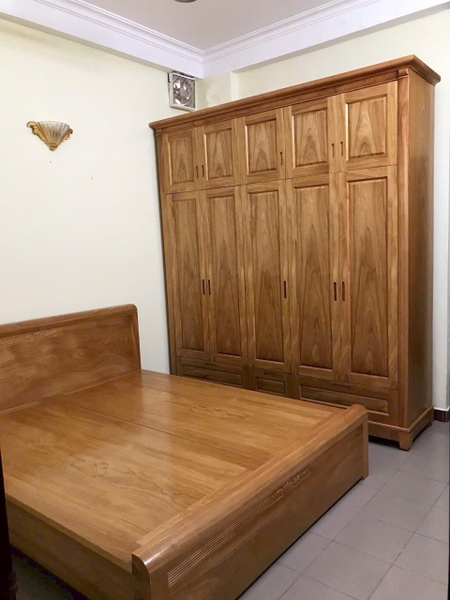 Combo giường tủ gỗ gõ MS 443