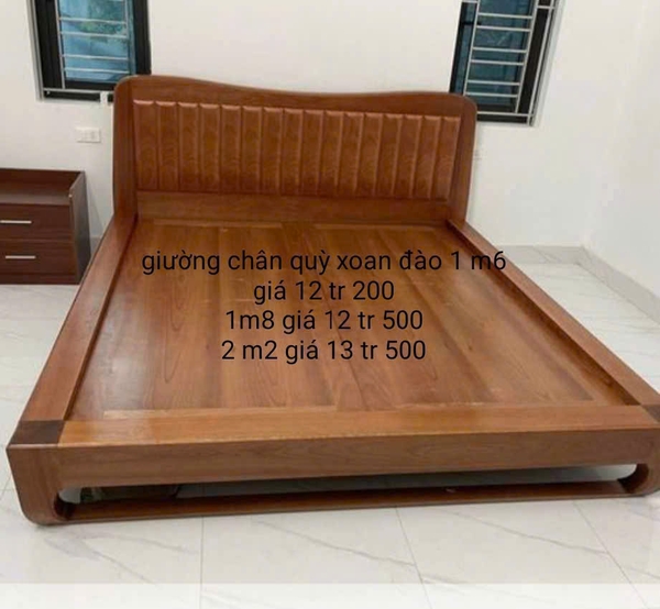 GIƯỜNG CHÂN QUỲ XOAN ĐÀO 2M2 MS 336