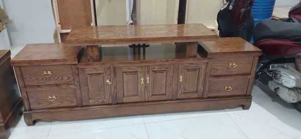 kỆ TI VI GỖ SỒI KẾT HỢP VƠNIA MẪU MỚI ĐƠN GIẢN KT 2m MS302