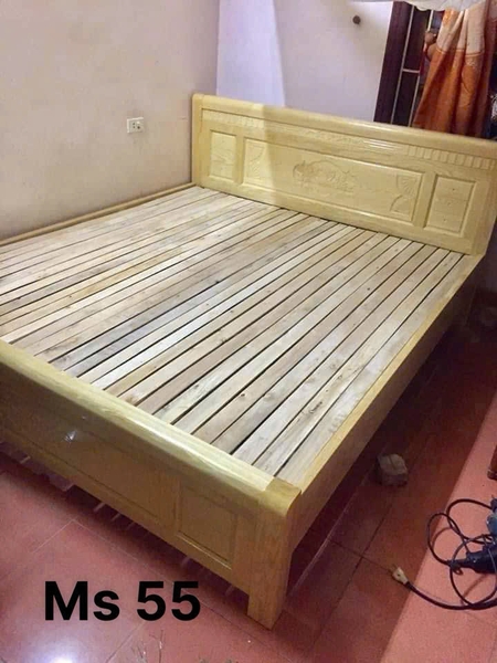 giường gỗ sồi nga MS55