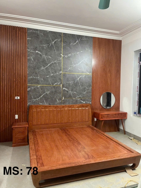 giường chân quỳ hương đá MS78