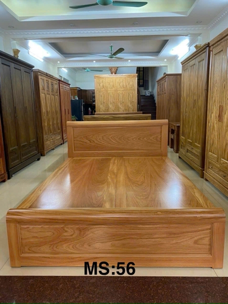Giường Gõ phủ vơ nia MS56