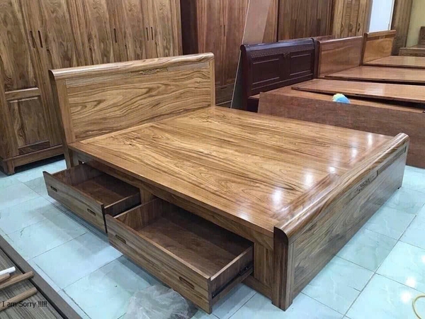 Giường ngăn kéo Gỗ hương xám MS51