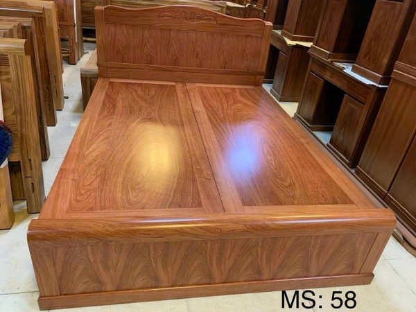 Giường gỗ hương đá vòm MS58