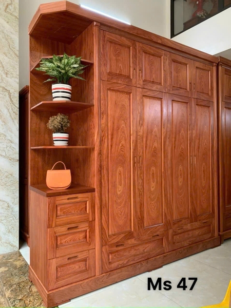Tủ gỗ hương đá phủ vơ nia MS47