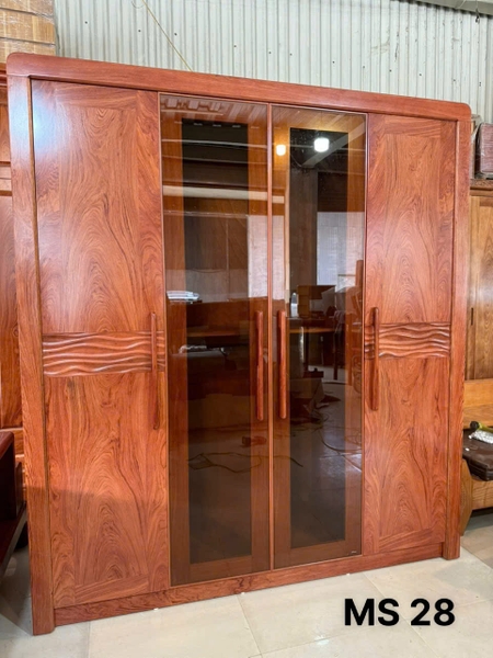 Tủ hương đá kết hợp cánh kính cường lực MS28
