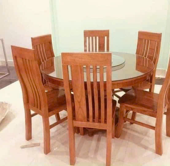 Bàn tròn gỗ sồi nga MS136