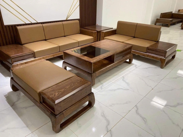 GIƯỜNG GỖ SỒI MÀU ÓC CHÓ 1M6 MS 363