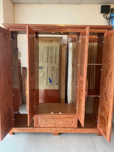 Tủ gỗ hương đá cánh cong MS114