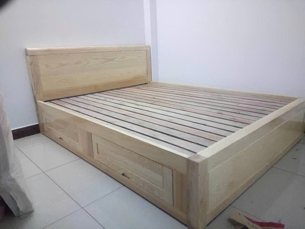 Giường ngăn kéo gỗ sồi MS111