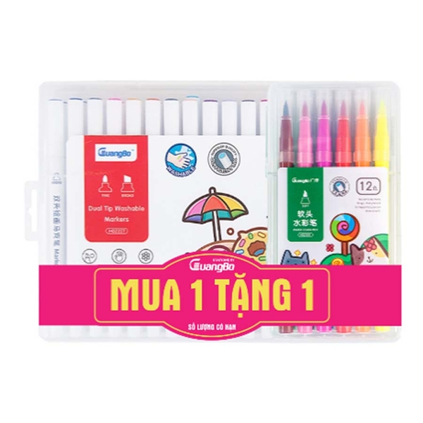 Bút Art Marker GuangBo 36 Màu H02227 (Tặng Bút Dạ Lông GuangBo 12 Màu H02001)