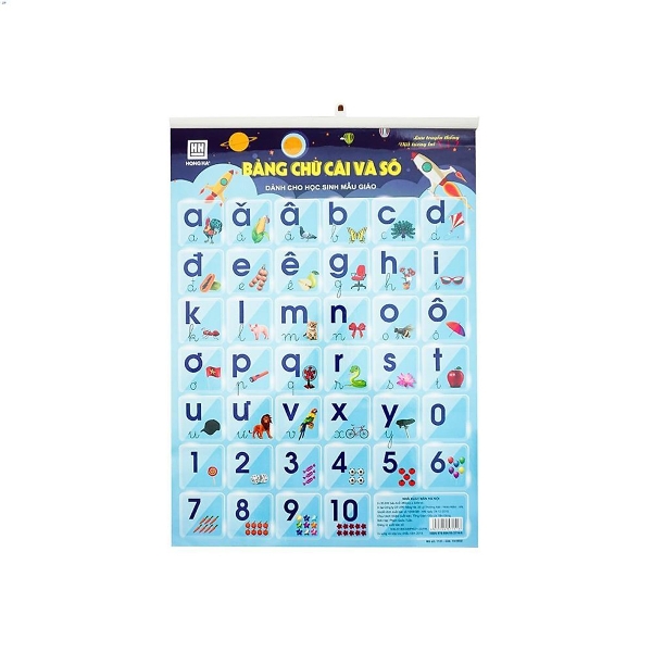 Bảng Chữ Cái Và Số Mẫu Giáo Hồng Hà Có Nẹp 7151