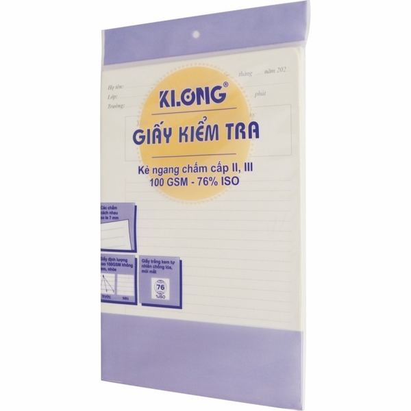 Giấy Kiểm Tra Kẻ Ngang Có Chấm K.Long 20 Tờ Kép TP279