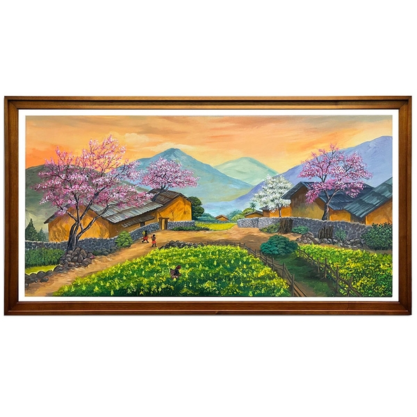 Tranh Màu Arcylic - Chiều Xuân Tây Bắc - ADC33