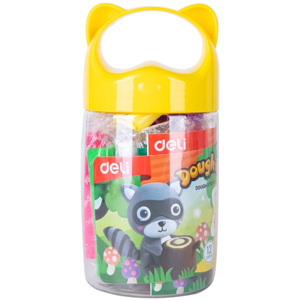 Đất Nặn Deli 12 Màu+3 Khuôn Màu Hồng, Xanh DE75246