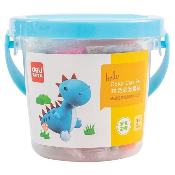 Đất Nặn Deli 12M+3 Khuôn Hộp Màu Xanh 7022-XD