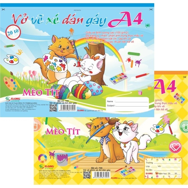 Vở Vẽ K.Long A4 709 20 Tờ