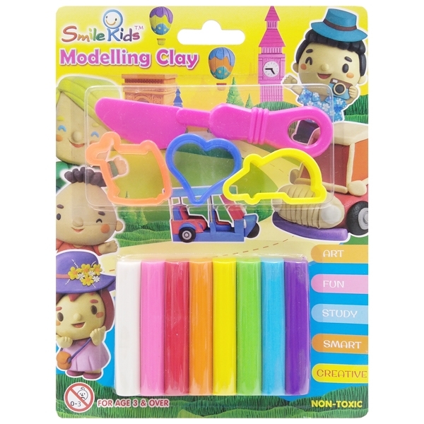 Đất Nặn Smile Kids 8 Màu SK-T108/3MK Kèm Khuôn