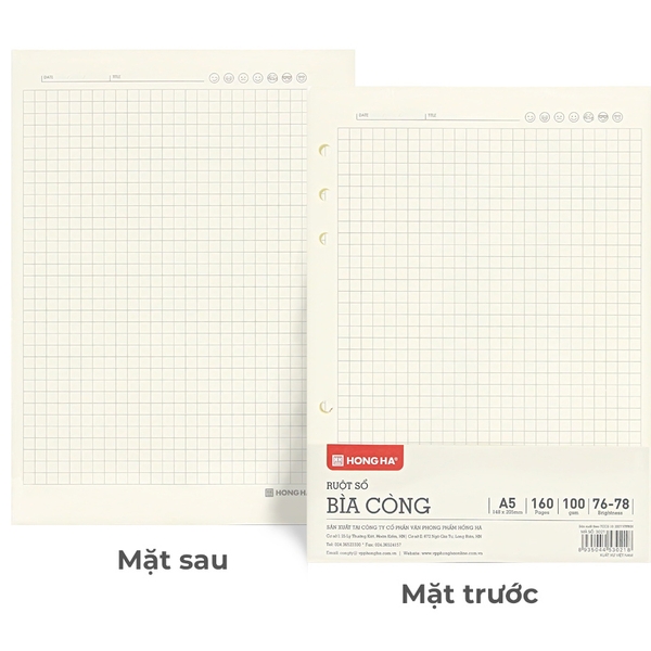 Ruột Sổ Còng Hồng Hà A5 Kẻ Caro 160 Trang 3021