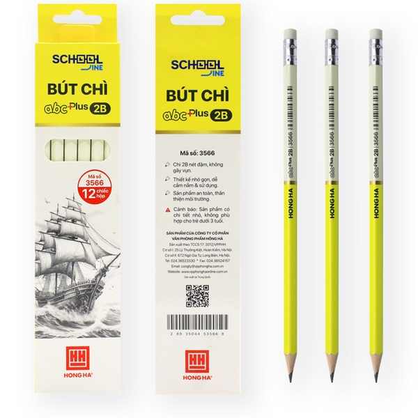 Bút Chì Gỗ ABC Plus-2B Có Tẩy 3566