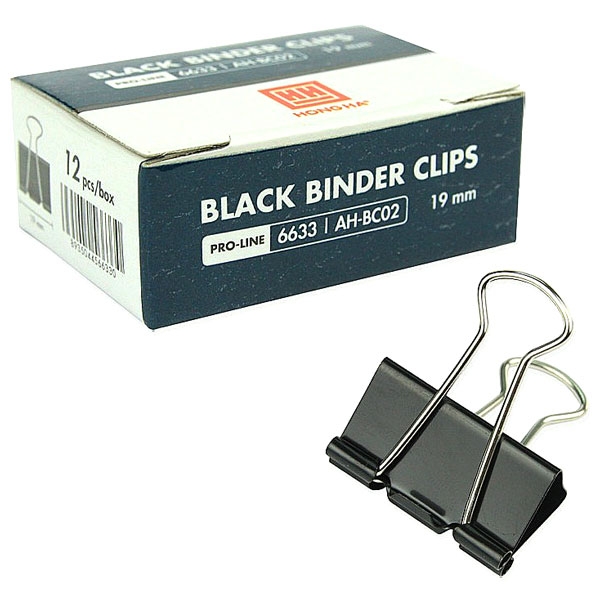 Kẹp Giấy Đen Hồng Hà 19mm AH-BC02 6633