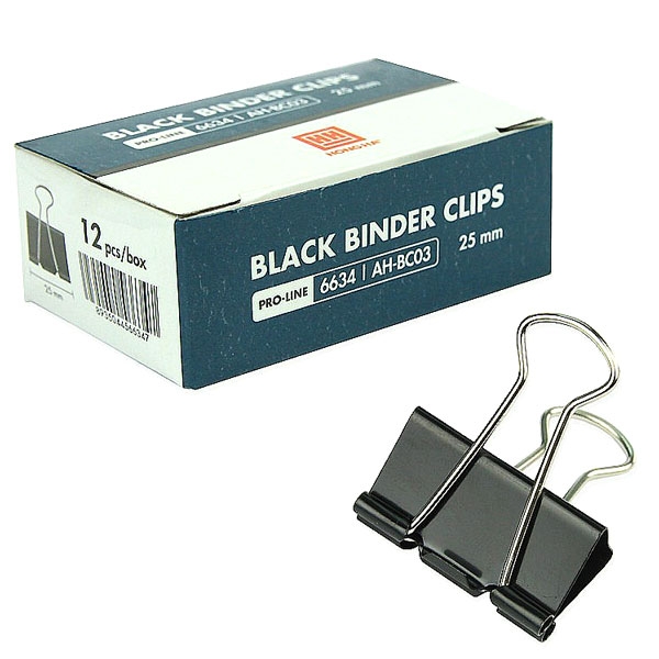 Kẹp Giấy Đen Hồng Hà 25mm AH-BC03 6634