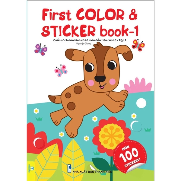 First Color & Sticker Book - Cuốn Sách Dán Hình Và Tô Màu Đầu Tiên Của Tớ - Tập 1 (Cuberdon - Sách Bản Quyền Belgium)