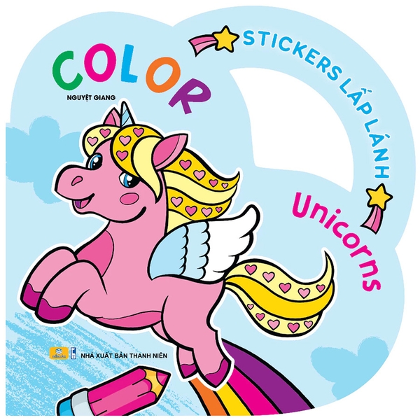 Stickers Lấp Lánh - Color - Unicorns (Caramel Publishing - Sách Bản Quyền Belgium)