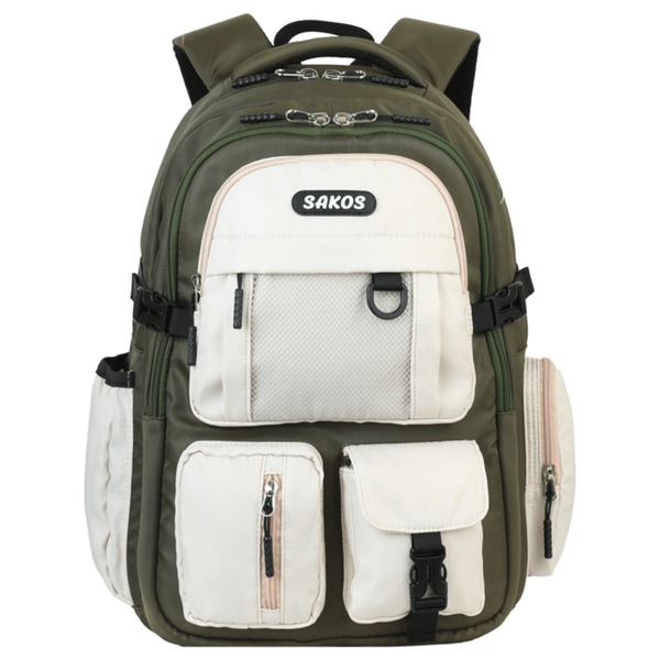 Ba Lô Học Sinh Sakos Stormy Màu Xanh Rêu